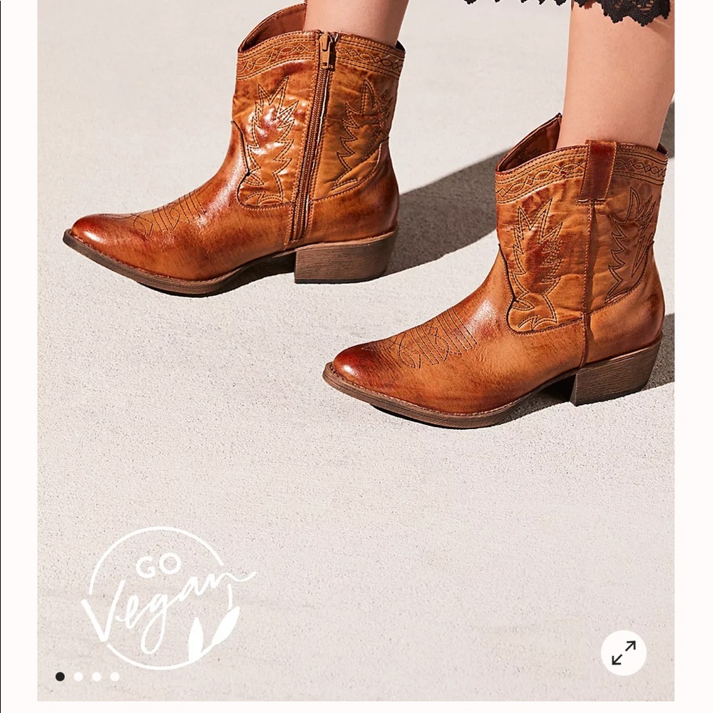 Brown Vegan Ranch cowboy Booties